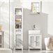 Armário de lavatório com 2 níveis e 2 portas BZR35-W SoBuy Branco
