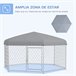 Canil de Exterior Aço galvanizado, tecido Oxford PawHut Prata