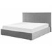 Beliani Cama com armazenamento Veludo LORIENT 197x216 Cinza Claro
