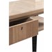 Console de madeira de freixo com gaveta e base de metal Preto