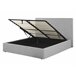 Beliani Cama com armazenamento Poliéster LORIENT 157x216 Cinza Claro