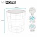 Well Home Mesa lateral de metal Branco