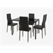 Conjunto de mesa com 4 cadeiras JET preto Preto