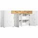 Aparador efeito mármore 4 portas 2 gavetas Branco