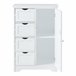 Armário de casa de banho Karlsøy com 1 porta 4 gavetas MDF rattan Branco