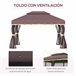 Pérgola de Jardim Alumínio e Poliéster Outsunny 390x290 Castanho