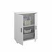 Armário multiuso com 2 portas com efeito madeira Branco