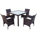 Conjunto de mobiliário de terraço cadeiras e mesa rattan Aktive Preto