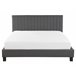 Beliani Cama com estrado Poliéster POITIERS 171x215 Cinza