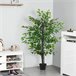 Árvore Artificial Ficus PE, PP, cimento e algodão lustroso Verde