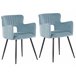 Beliani Silla de comedor SANILAC Azul Claro