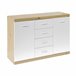 Aparador ERVA 4 gavetas 2 portas branco carvalho Branco/ Madeira
