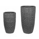 Beliani Conjunto de 2 vasos para plantas CEDRUS Preto