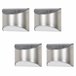 Aktive Conjunto de 4 apliques solares LED de parede 5-10 lúmens Cinza
