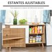 Aparador de Cozinha MDF, Metal HOMCOM 130 Castanho