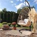 Beliani Sillón colgante CASOLI Cinza