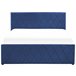 Beliani Cama com armazenamento Veludo ROCHEFORT 150x214 Azul Marino