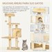 Arranhador para Gatos Aglomerado, Pelúcia e Sisal PawHut Bege