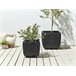 Beliani Conjunto de 2 vasos para plantas BERBERIS Preto