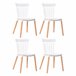 Pacote de 4 cadeiras Alna para sala de estar, sala de jantar, cozinha Branco/ Madeira