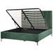 Beliani Cama com armazenamento Veludo SEZANNE 190x215 Rosa