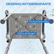 Banco de Duche Alumínio, HDPE e EVA HOMCOM, casa - casa de banho Cinza