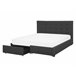Beliani Cama com armazenamento Poliéster ROCHELLE 153x213 Cinza Escuro