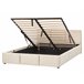 Beliani Cama com armazenamento Veludo BOUSSE 171x219 Bege