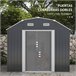Abrigo de Exterior Aço galvanizado Outsunny Cinza