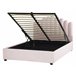 Beliani Cama com armazenamento Veludo VINCENNES 147x214 Rosa Talco