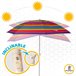 Guarda-sol de praia teto ventilado + proteção UV50 Aktive Beach Multicor