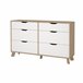 Cómoda dupla IKAST 6 gavetas cor branca Branco