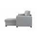 Chaise longue com cama MARLON reversível 3 lugares cinza Cinza