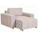 Beliani Chaise longue Poliéster INNVIK Castanho Claro