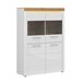 Armário de porcelana LED de 4 portas Nara Madeira