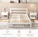 Estrutura de Cama de Casal Madeira de pinho HOMCOM, casa - quarto Branco