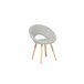 Beliani Silla de comedor ROSLYN Cinza Claro