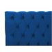 Beliani Cama com estrado Veludo AVALLON 192x233 Azul Marino
