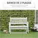 Banco Baloiço Jardim madeira de Álamo Outsunny 125x68 Branco