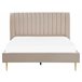Beliani Cama com estrado Veludo MARVILLE 202x225 Areia