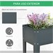 Floreira Metal Outsunny, varanda e jardim - jardinagem Cinza