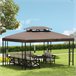 Cobertura de Substituição para Pérgola Poliéster Outsunny 400x300 Castanho