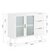 Aparador de cozinha com vitrine de vidro FSB86-W SoBuy Branco
