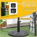 Base de Chapéu de Sol HDPE, metal, cimento Outsunny Preto