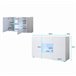 Aparador Sala de estar e jantar 3 portas LED Luke A2 120 Branco/ Preto