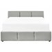 Beliani Cama com armazenamento Veludo BOUSSE 171x219 Bege