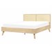 Beliani Cama com estrado Aglomerado de madeira, Rattan/vime MONPAZIER 167x209 Castanho