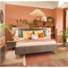 Conjunto cama com cabeceira e 2 mesinhas RICCIANO Carvalho