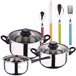 5 peças Bateria de cozinha Pacaco + Cobertura Conjunto de cobertura Vermelho