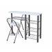 Conjunto balcão e 2 bancos de bar MALACCA II Branco/ Plateado